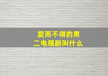 爱而不得的男二电视剧叫什么