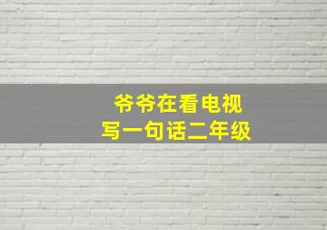 爷爷在看电视写一句话二年级