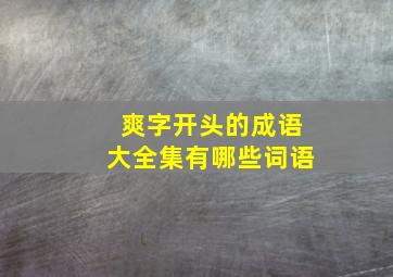 爽字开头的成语大全集有哪些词语