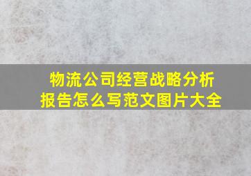 物流公司经营战略分析报告怎么写范文图片大全