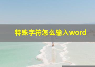 特殊字符怎么输入word