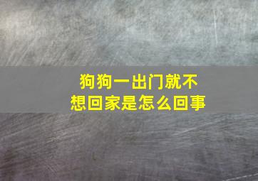 狗狗一出门就不想回家是怎么回事