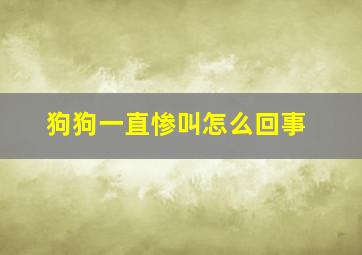 狗狗一直惨叫怎么回事