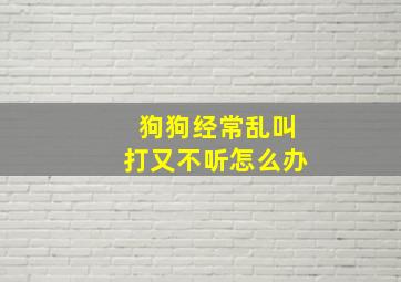 狗狗经常乱叫打又不听怎么办