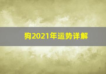 狗2021年运势详解