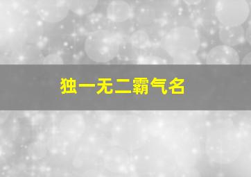 独一无二霸气名