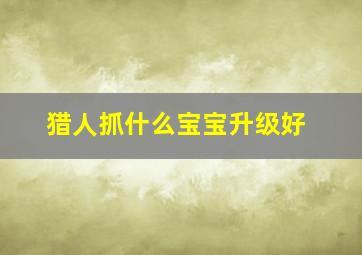 猎人抓什么宝宝升级好