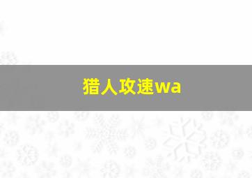 猎人攻速wa