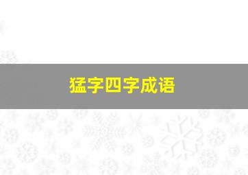 猛字四字成语