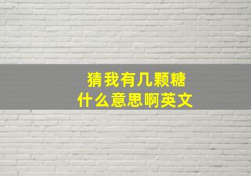 猜我有几颗糖什么意思啊英文