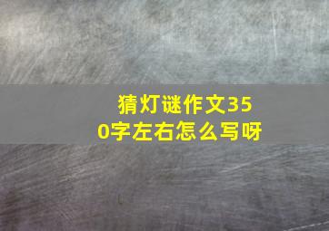 猜灯谜作文350字左右怎么写呀