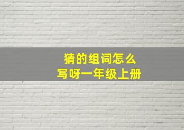 猜的组词怎么写呀一年级上册