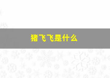 猪飞飞是什么