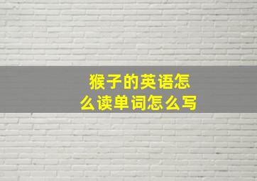 猴子的英语怎么读单词怎么写