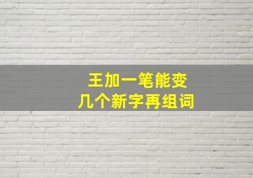 王加一笔能变几个新字再组词