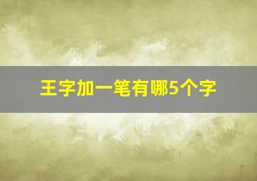 王字加一笔有哪5个字