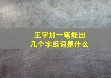 王字加一笔能出几个字组词是什么