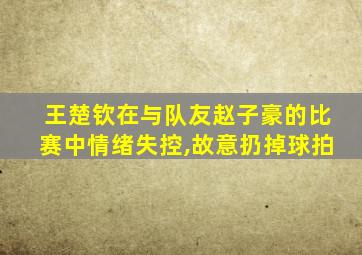 王楚钦在与队友赵子豪的比赛中情绪失控,故意扔掉球拍