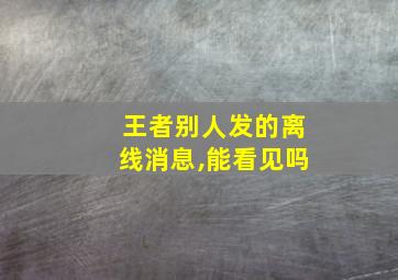 王者别人发的离线消息,能看见吗