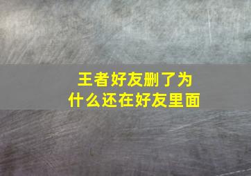 王者好友删了为什么还在好友里面