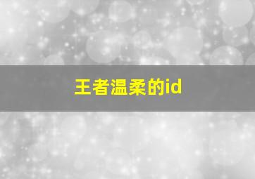 王者温柔的id