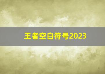 王者空白符号2023