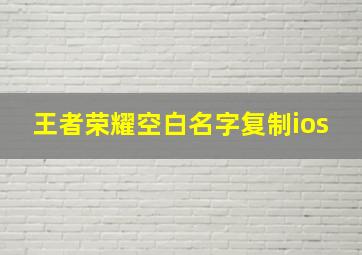 王者荣耀空白名字复制ios