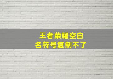 王者荣耀空白名符号复制不了