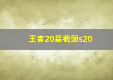 王者20星截图s20