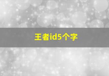 王者id5个字