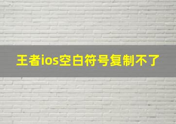 王者ios空白符号复制不了