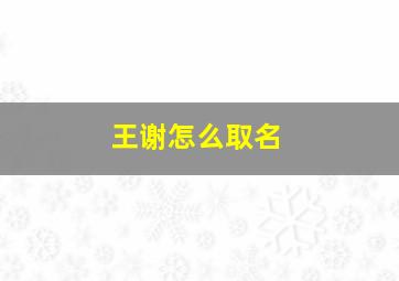 王谢怎么取名