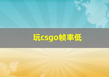 玩csgo帧率低