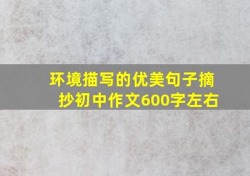 环境描写的优美句子摘抄初中作文600字左右