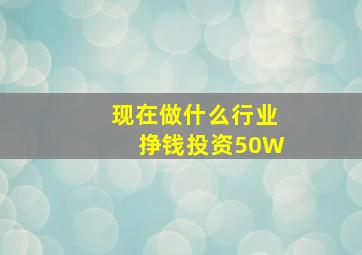 现在做什么行业挣钱投资50W