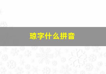 琼字什么拼音