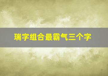 瑞字组合最霸气三个字