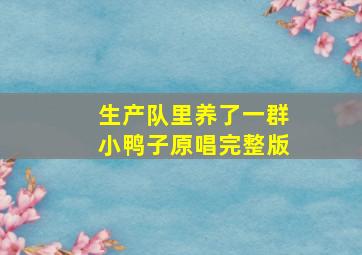 生产队里养了一群小鸭子原唱完整版