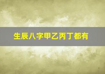 生辰八字甲乙丙丁都有