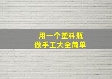 用一个塑料瓶做手工大全简单