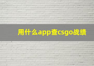 用什么app查csgo战绩