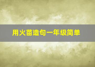 用火苗造句一年级简单