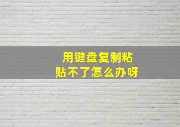 用键盘复制粘贴不了怎么办呀