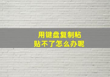 用键盘复制粘贴不了怎么办呢