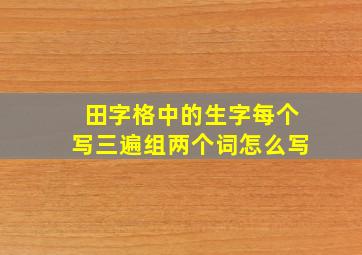 田字格中的生字每个写三遍组两个词怎么写