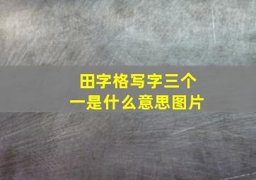 田字格写字三个一是什么意思图片