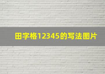 田字格12345的写法图片