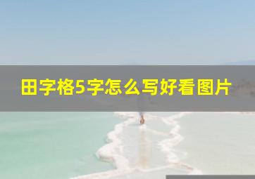 田字格5字怎么写好看图片