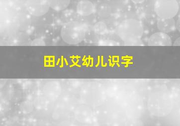 田小艾幼儿识字