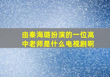 由秦海璐扮演的一位高中老师是什么电视剧啊